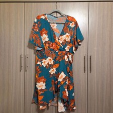 Floral Wrap Dress With Fluttrt Sleeves