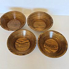 Vtg The Original Walnut Bowl Factory Store Set of 4 Salad Bowls 8" Made in USA
