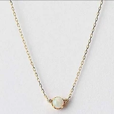 agete K10 Opal Diamond Necklace