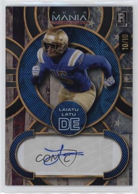 2024 Mania American Football Circle 10/10 Laiatu Latu Rookie Auto RC 0rd2
