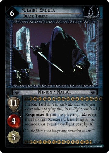 Ulaire Enquea, Black Threat - Foil - Masterwork Lightly Played LOTR: Black Rider