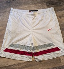 Vintage Nike Basketball Shorts Uncompromising Excellence White Red Gray Mens L