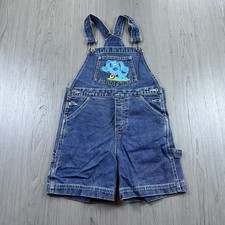 Vtg Rare Blue's Clues 4T Denim Bib Shortalls Overalls Toddler Embroidered Blue