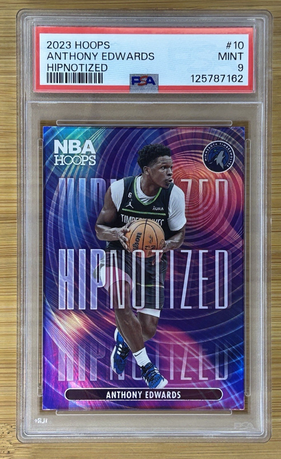 PSA 9 HIPnotized SSP CASE HIT  2023-24 NBA Hoops Premium Anthony Edwards #13