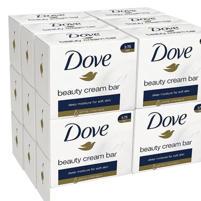 Dove Original Beauty Cream Bar Soap 90g x 12 Pack | Deep Moisture for Soft Skin
