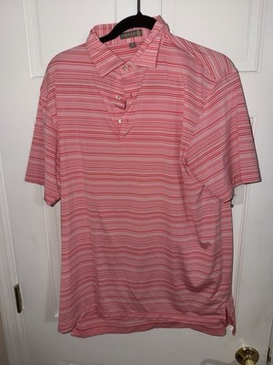 Pink And White Striped Peter Millar Summer Comfort Polo 