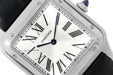 Cartier Large Santos Dumont Watch Stainless Steel Silver Roman Dial WSSA0022