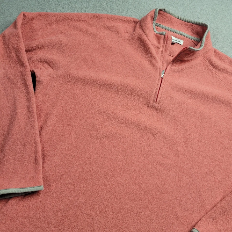 Pullover Peter Millar 1/4 Cremallera Polar Para Hombre Talla Mediana Ropa Activa Golf Corona Rosa Foto 2 de 4