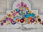Gorgeous Vintage Antique Embroidery Masterpiece Floral Bouquet Urn 1937 Finished — photo 2
