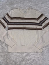 Abercrombie Kids Sz. 9/10 Off White Striped Sweater. Cute, Grt. Quality