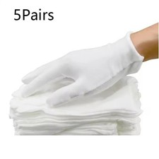 5 Pairs White Cotton Inspection Gloves Soft Jewelry Coin Silver Handling 10 Pcs