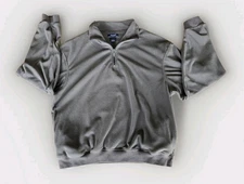 Roundtree & Yorke Men's Quarter-Zip 1/4 Pullover Size L Gray