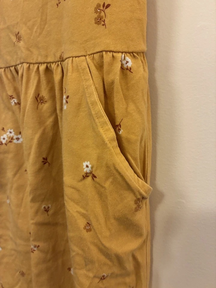 Vestido Wonder Nation Niños Niñas Floral Algodón Calce y Acampanado Manga Corta Amarillo XL Foto 4 de 4