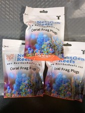 3 Pks NextGen Ceramic Coral Frag Plugs 1" HAWAIIAN BLACK 25 pc Each 72