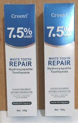 2x 7.5% Hydroxyapatite Toothpaste Remove Yellow Tooth Stains For Sensitive Teeth