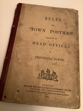1896 Rules For Town Postmen Employed At Head Offices In Provincial Towns 