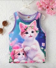 Niedliches Mädchen Top Katze Gr. 128/134 Neu...