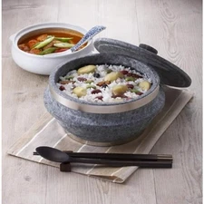  Eden Corp Traditional Stone Rice Cooker Cauldron Multi Cooker 18cm Gray