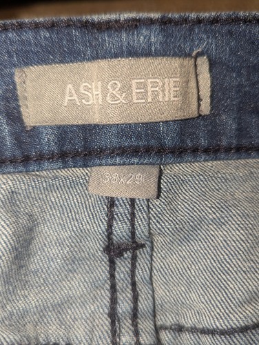 Ash & Erie Jeans Men's Faded Blue Straight Leg Stretch Denim 5-pocket sz 36 x 29 - Picture 6 of 12