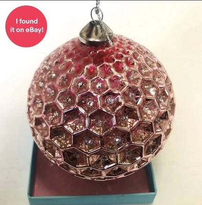 The Design Hunter 9cm Pink Christmas Bauble Sparkling Hanging Tree Ornament