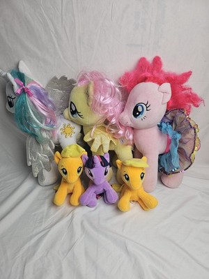 LOT of 3  Large MY LITTLE PONY BUILD A BEAR + 3 Small Toy Factory Ponies