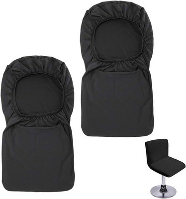 Btsky Barhockerbezug mit Rückenlehne 2 Stück Schwarz Stretch Stuhlbezug