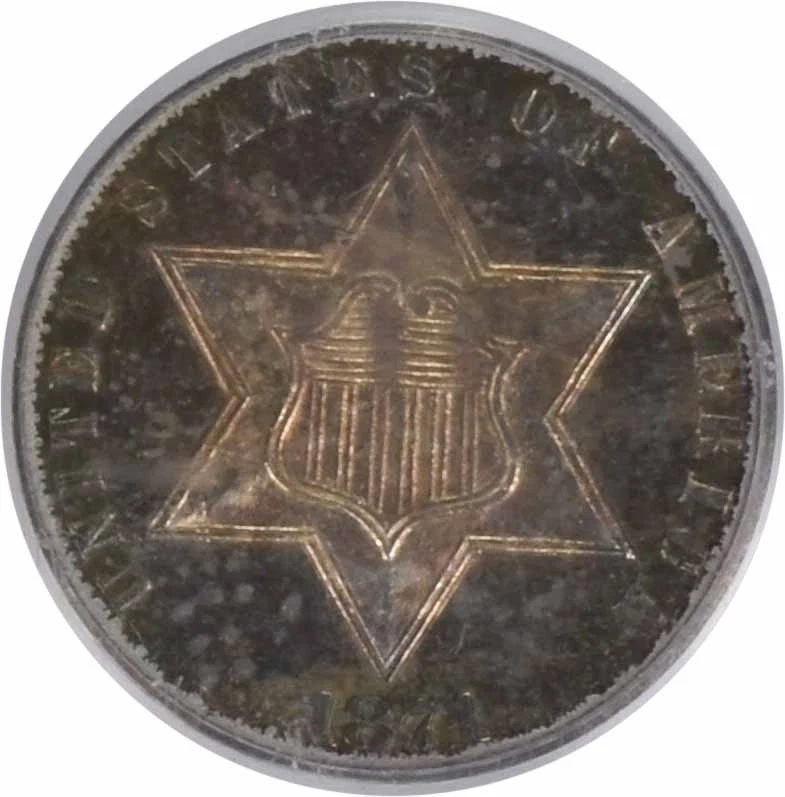 1871 Three Cent Silver PR64 PCGS (CAC) - Image 3 of 4