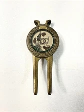 Prairie Dunes Golf Club Divot Tool Metal With Brass Finish Pocket Clip 3” Long