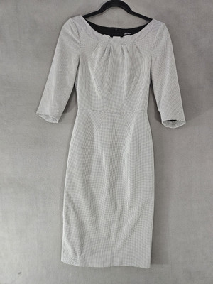 karen millen black white dress KAREN MILLEN Black White Pink Stripe Sleeveless Lined Dress US Sz 8