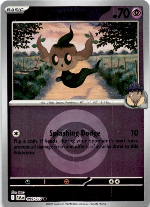 Hop's Phantump 095/217 Holo Ascended Heroes Pokemon Reverse Holo NM
