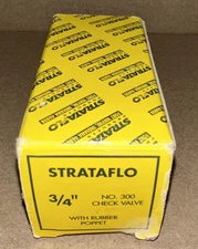 NIB Strataflo No. 300 3/4" Brass Check Valve with Rubber Poppet