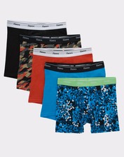 Hanes Originals Boys' Underwear Boxer Briefs, Backpack Orange  Assorted, 5-Pack
