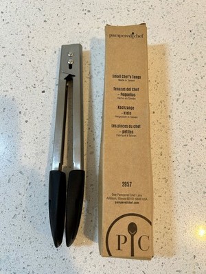 PAMPERED CHEF Small Chef's Tongs  2957 - Stainless Steel - New in Box