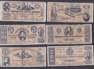 Set 15/15 CIVIL WAR BANKNOTES by A&BC Gum 1965 Cat £60