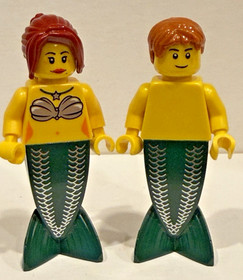 Authentic Lego Pirate Mermaid & Merman Minifigures pi139 pi140a 9349