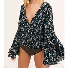 Free People Intimately She's Dainty Ditsy Floral Bodysuit Size S Boho Hippie