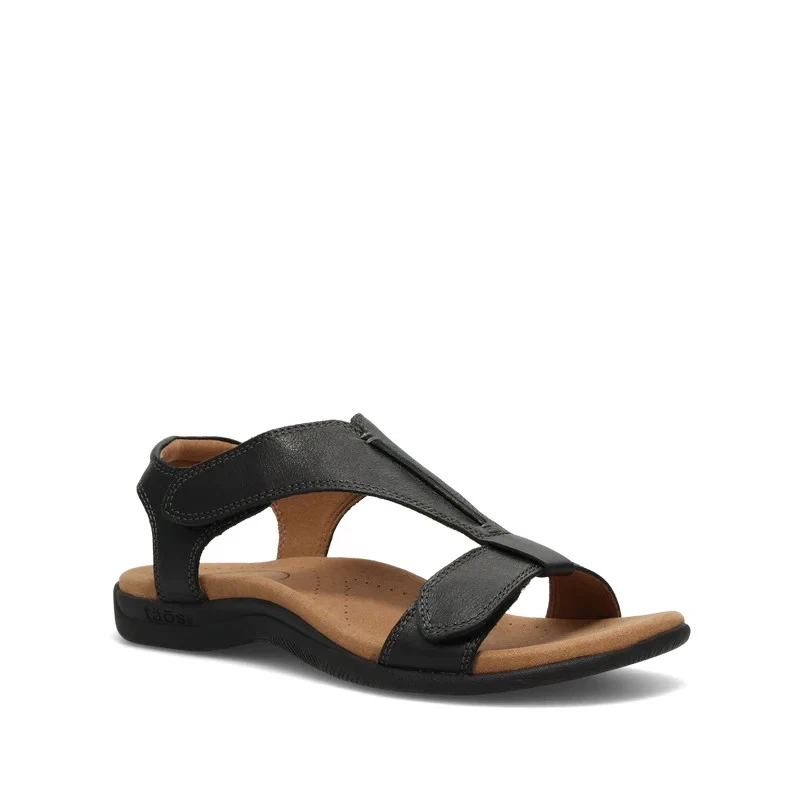 Women's New TAOS "The Show" Premium Leather Sandal - Black - All Sizes