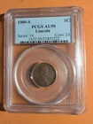 1909-s lincoln cent About Uncirculated, PCGS AU-50
