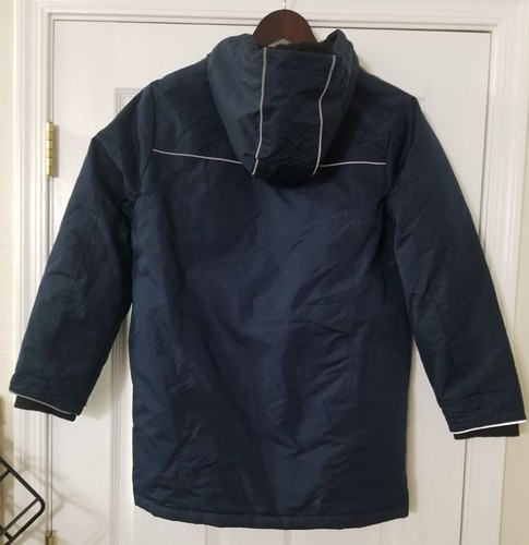 Broken Zipper/ URBAN REPUBLIC Navy Hooded Snap Button Pocket Cargo Coat XL 18/20 - Picture 2 of 9