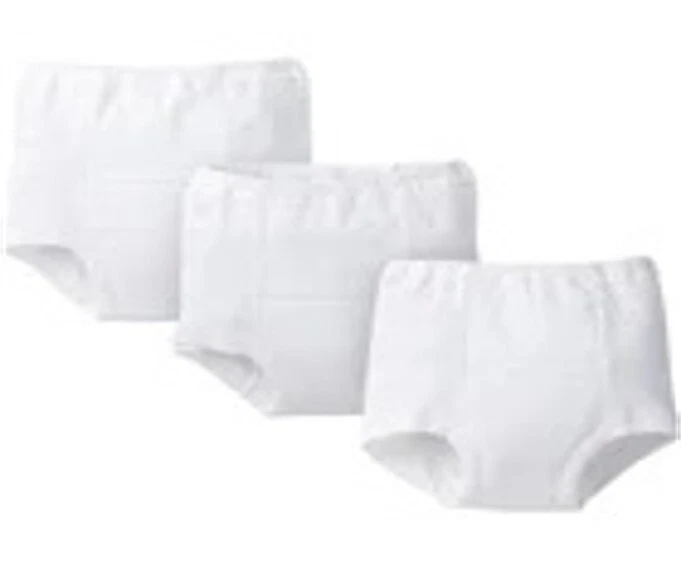 Unisex 3-Pack Organic Cotton White Training Pants Gerber Baby Size 2T