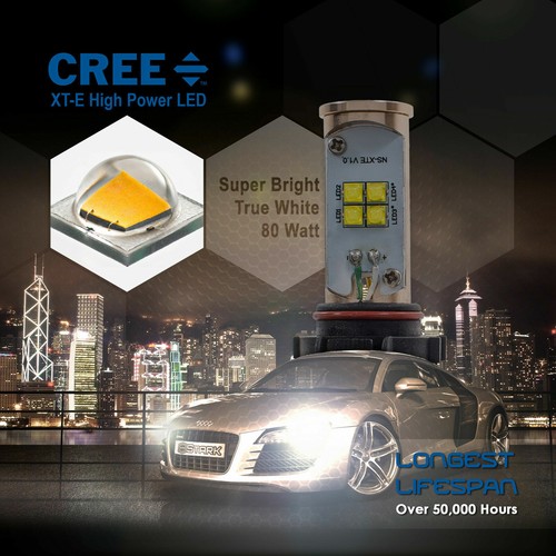 Stark 80 Watt LED Kit CREE XT-E 6000K White Fog Light Bulbs - 9006 HB4 - Bild 4 von 6