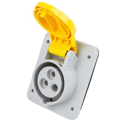 GEWISS GW62201H IP44 10 DEGREE PANEL RECEPTACLE 2P+E 16A 100-130V 4H
