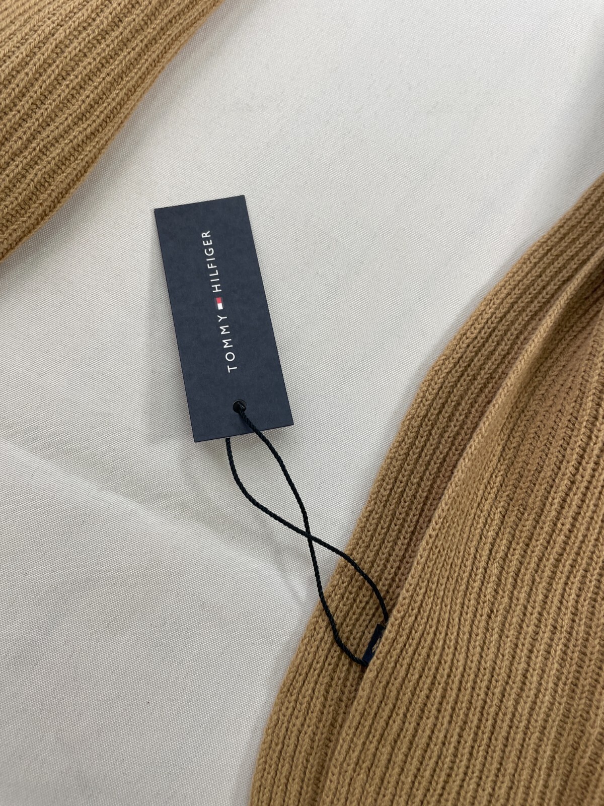 Tommy Hilfiger Women's Brown Knitted Scarf with Stripes & Logo image 3