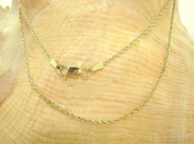 1,3 MM MASSIV 14K GELBGOLD FUNKELND DIAMANTSCHLIFF DC SEIL KETTE HALSKETTE 16''-24''