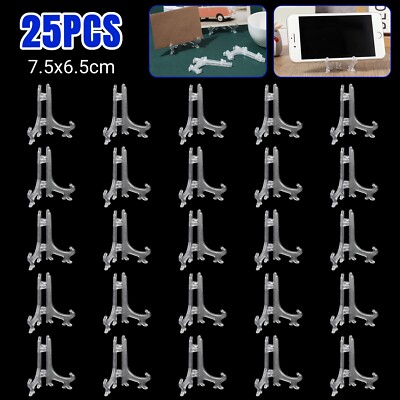 25Pcs 3'' Small Easel Display Stand Plate Holder for Photo Dish Foldable Bracket