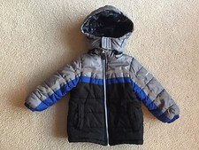 London Fog Winter Coat Boys Size 4 / Small Blue Gray Black With Hood