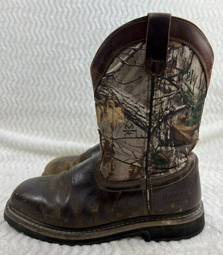 Leather Cowboy Work Boots Realtree Mens 