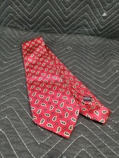 Lands End Tie 100%silk 3.75" wide 58.5"long made in the usa red (LE11)