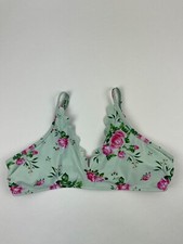 Bikini Swim Top Womens Large Green Floral