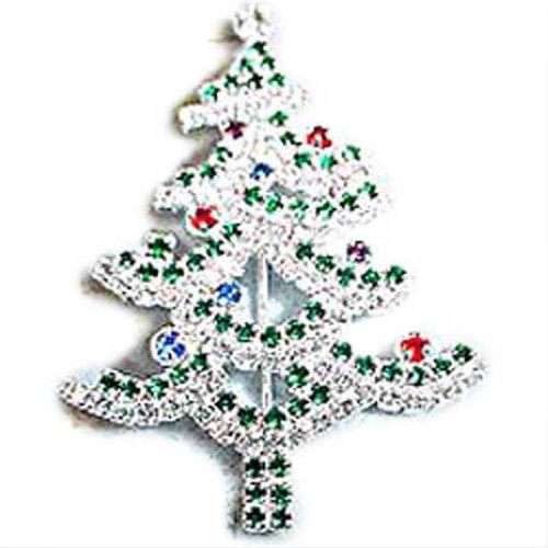 AUSTRALIAN CRYSTAL XMAS TREE PIN - BROOCH __Gold Tone - Picture 5 of 6